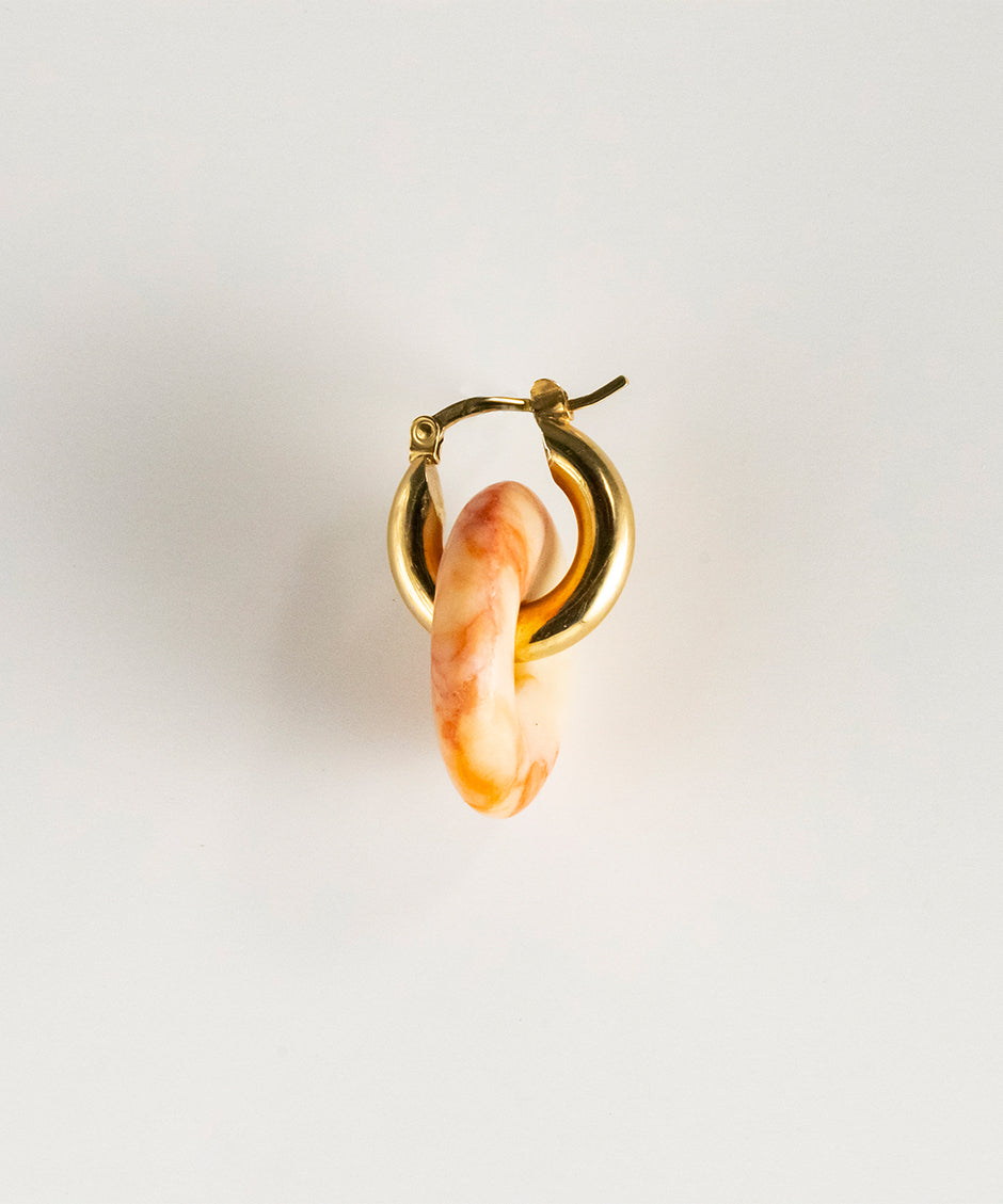 Lanao Ginger Pink Jasper - Single Earring