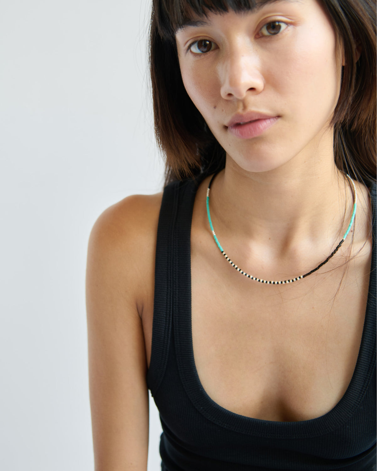 Nonoc Asymmetric Silver Necklace