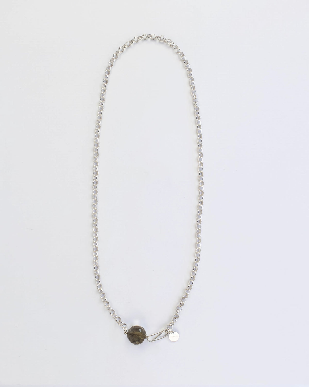 Bisaya Silver Chain Necklace - Bisaya-crystal-brown-chain-large-les-beads-00.jpg