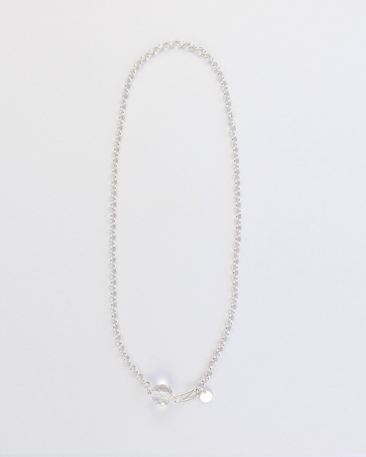 Bisaya Silver Chain Necklace - Bisaya-crystal-clear-chain-large-les-beads-00.jpg