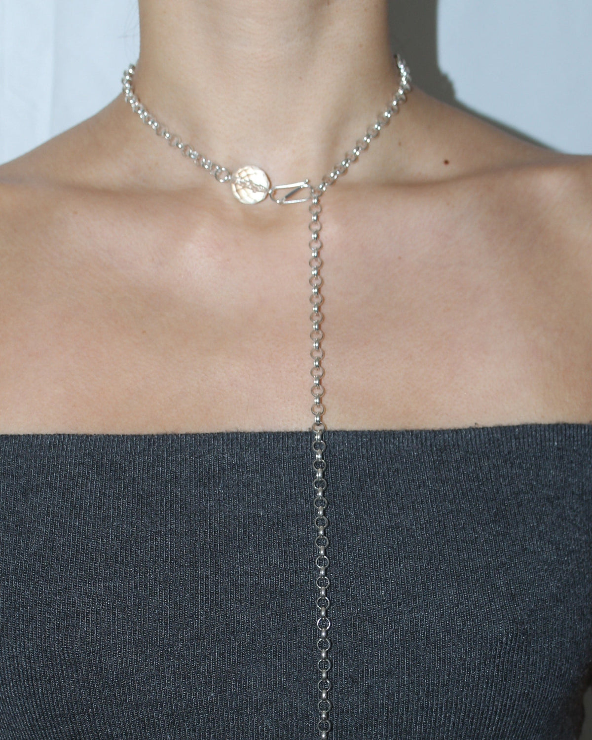 Bisaya Silver Chain Necklace - Bisaya-crystal-clear-chain-large-les-beads-03.jpg