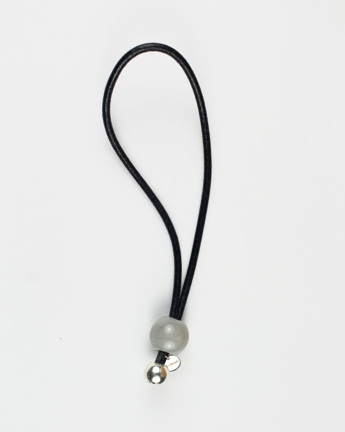 Leather Key Ring / Bag Charm — Crystal & Silver Bead