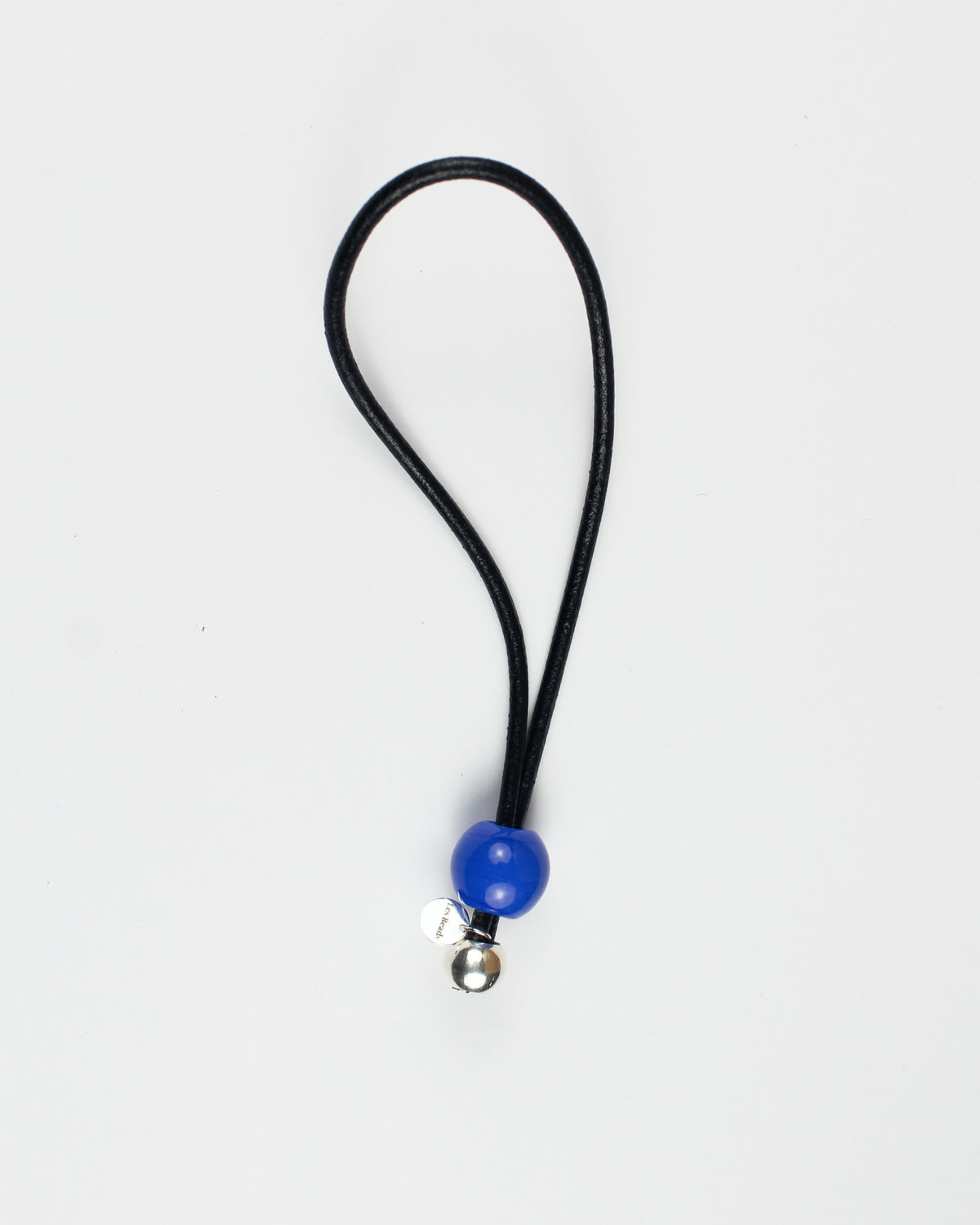 Leather Key Ring / Bag Charm — Crystal & Silver Bead