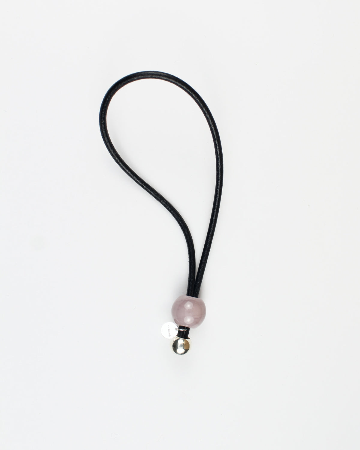 Leather Key Ring / Bag Charm — Crystal & Silver Bead