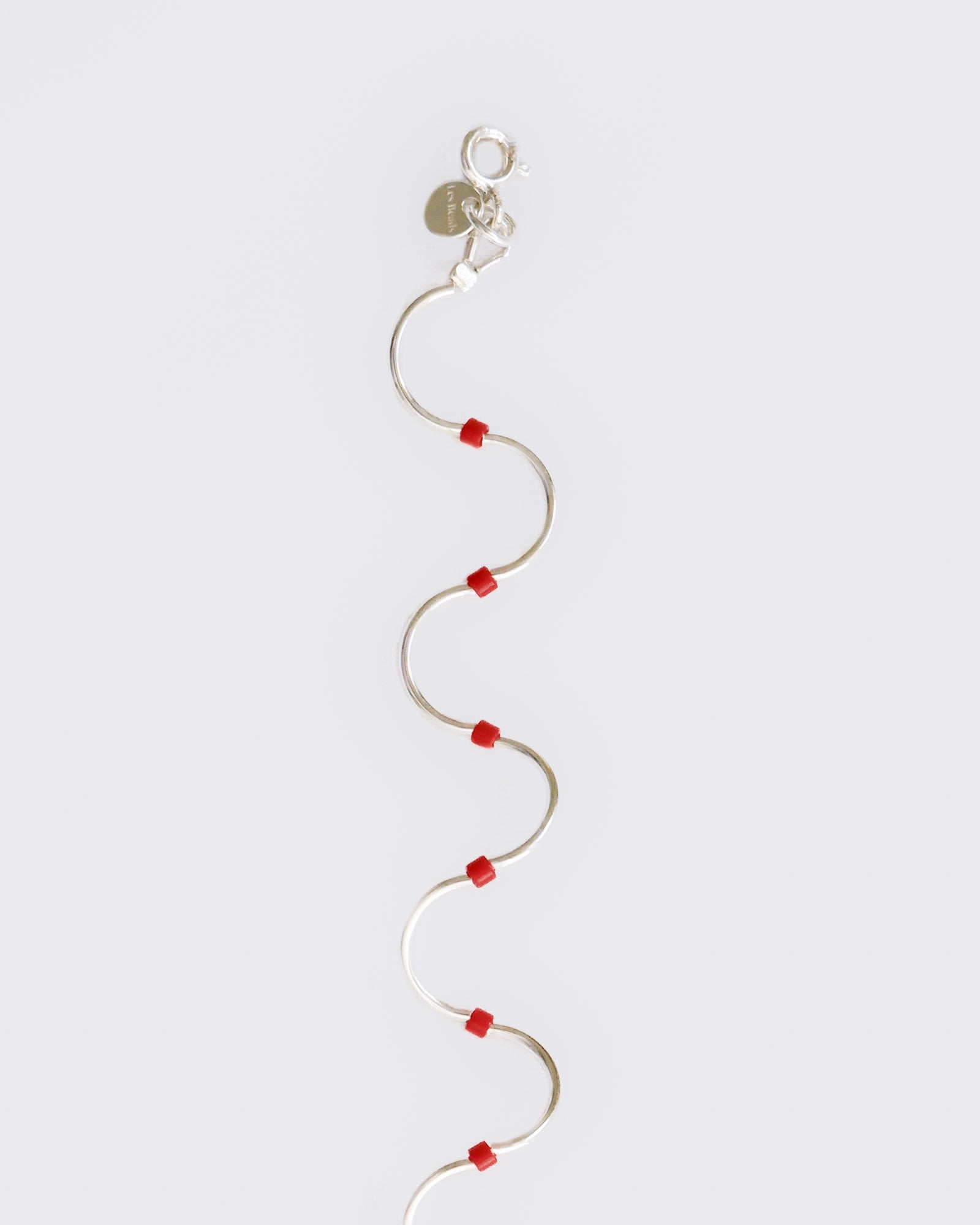 Spires Choker Silver Clear - Red Glass Beads