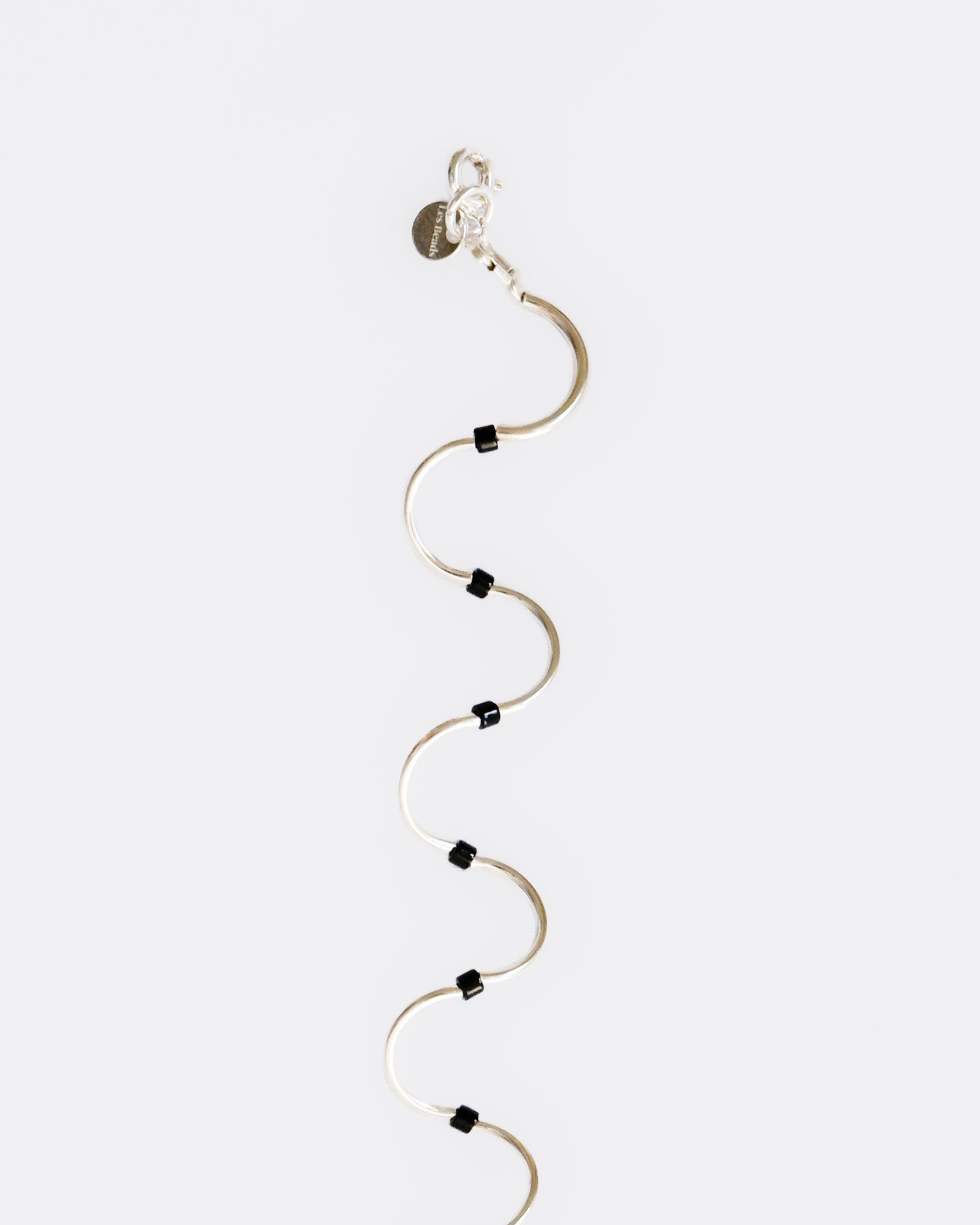 Spires Choker Silver Clear - Black Glass Beads