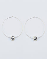 Obi Single Silver Bead Earrings