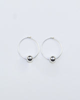Obi Single Silver Bead Earrings