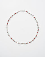 Obi Silver Coral Beads Necklace