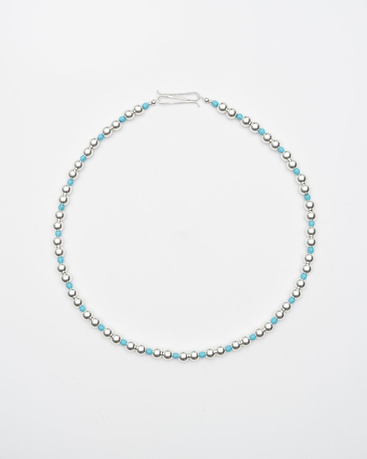 Obi Silver Turquoise Beads Necklace
