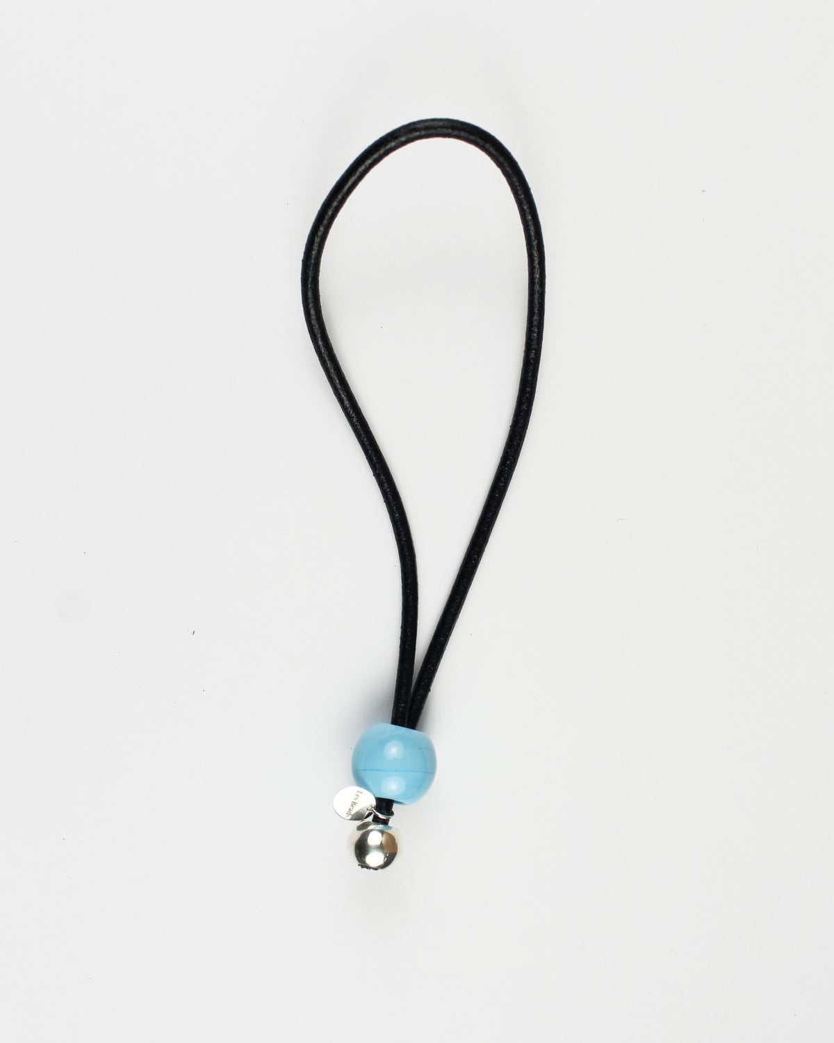 Leather Key Ring / Bag Charm — Crystal & Silver Bead