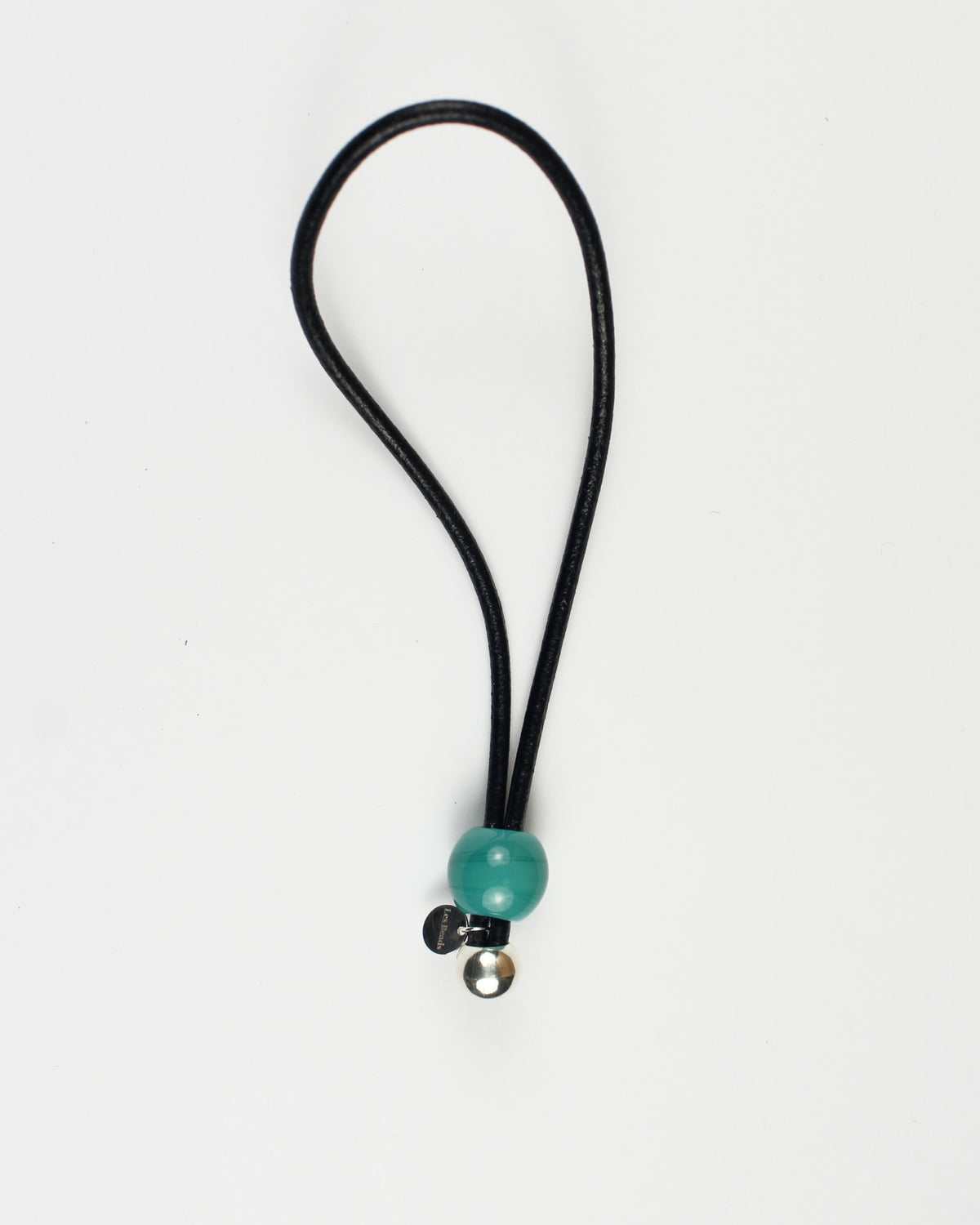 Leather Key Ring / Bag Charm — Crystal & Silver Bead