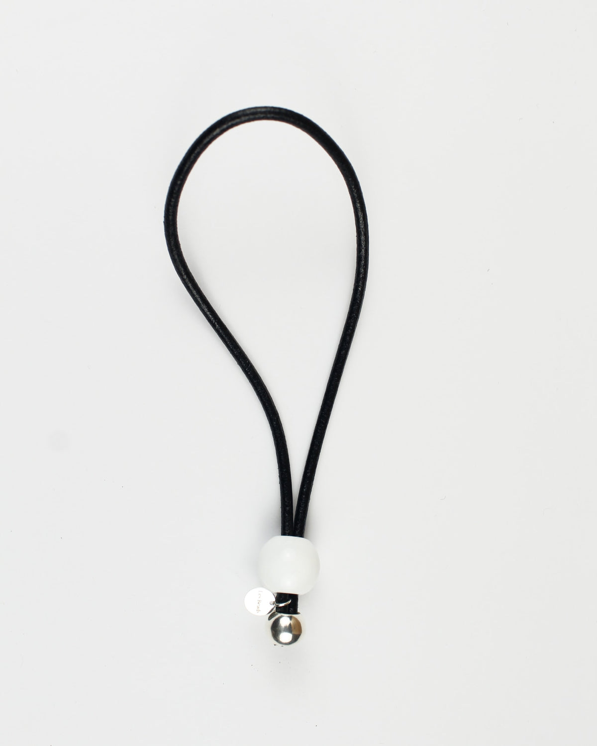 Leather Key Ring / Bag Charm — Crystal & Silver Bead
