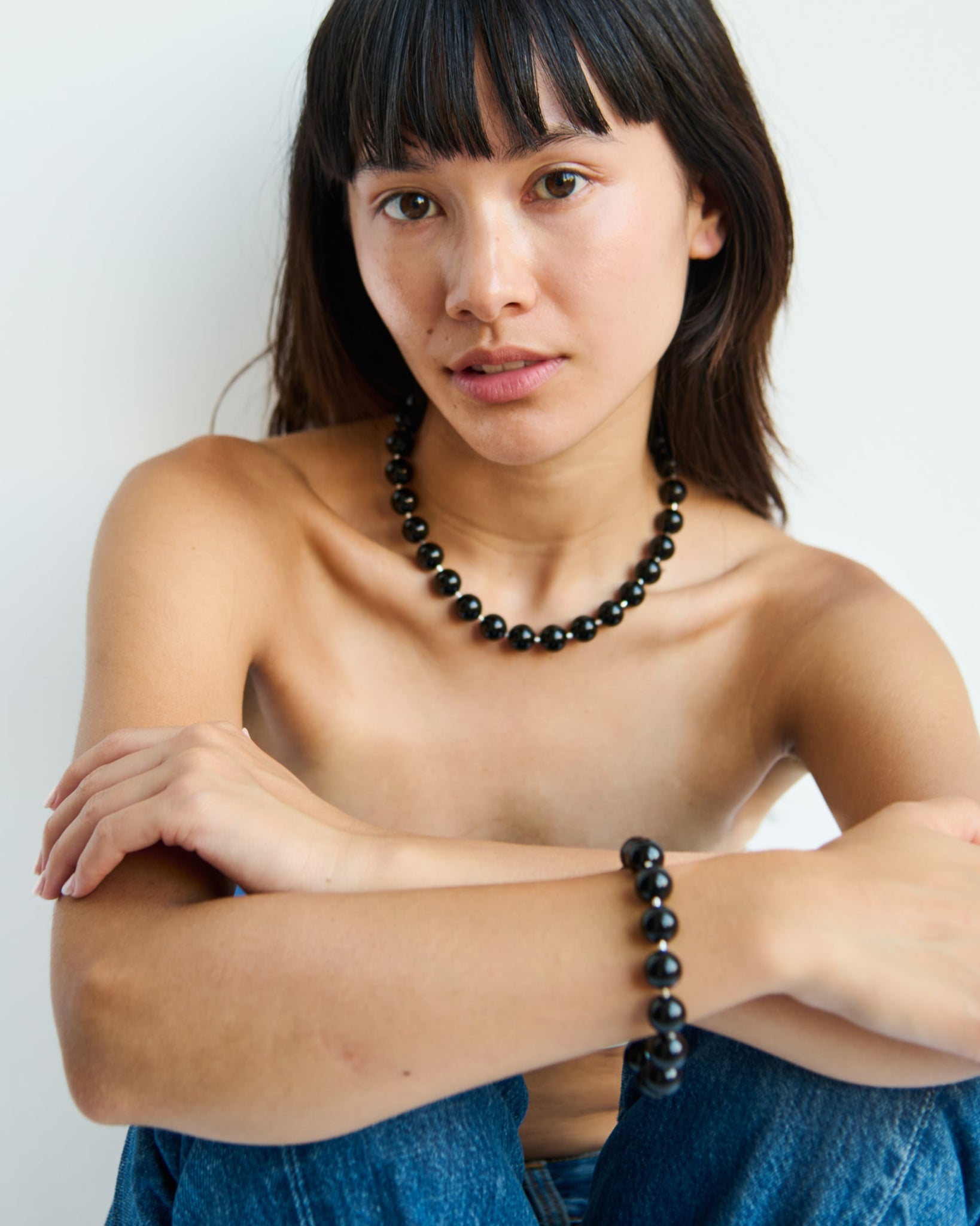 Black Sulu Necklace - Onyx and Silver