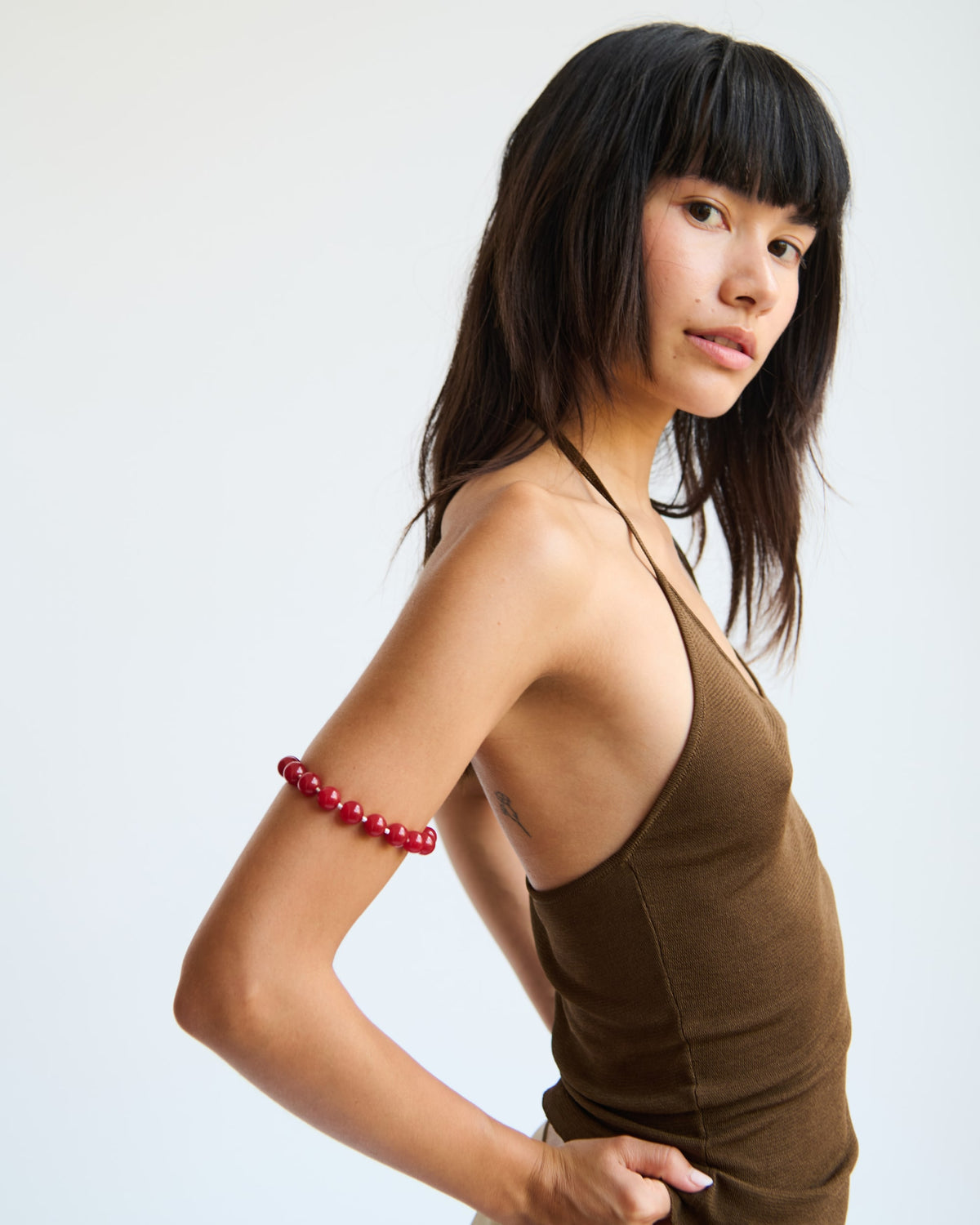 Carmin Red Sulu Bracelet - Jade and Silver