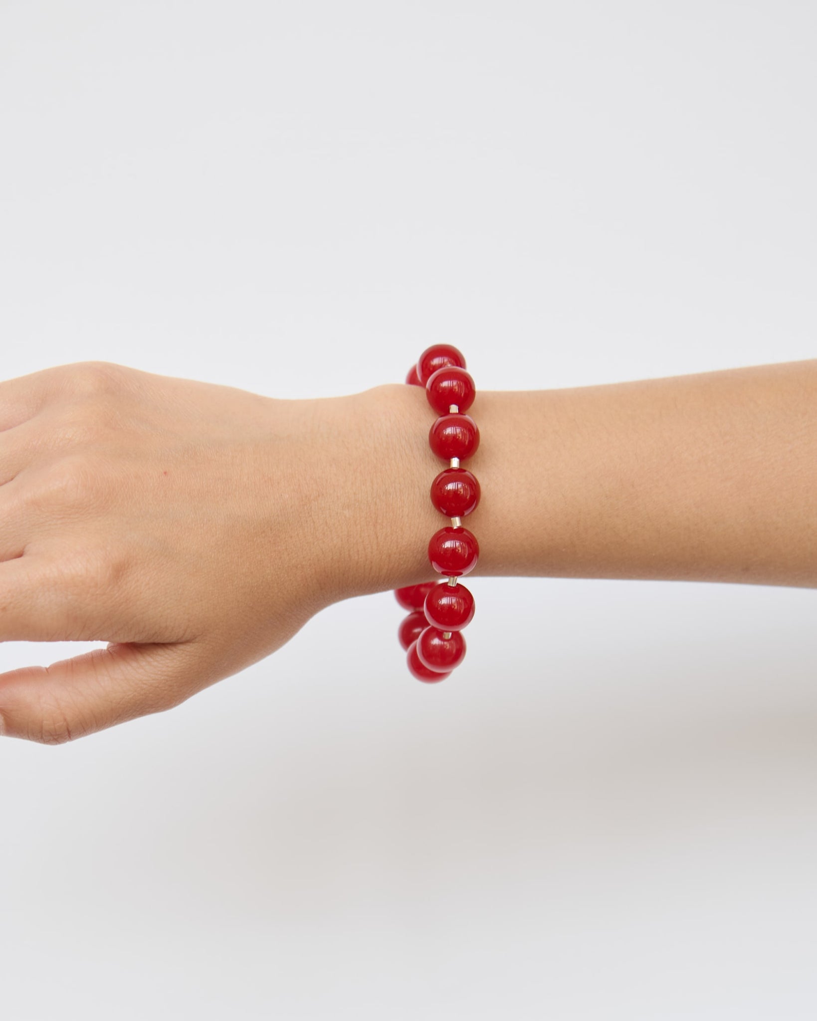 Carmin Red Sulu Bracelet - Jade and Silver