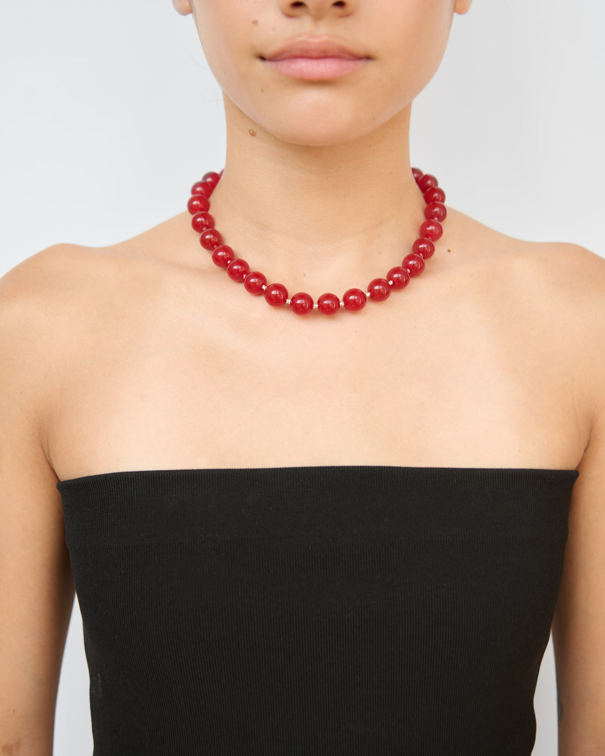 Carmin Red Sulu Necklace - Jade and Silver