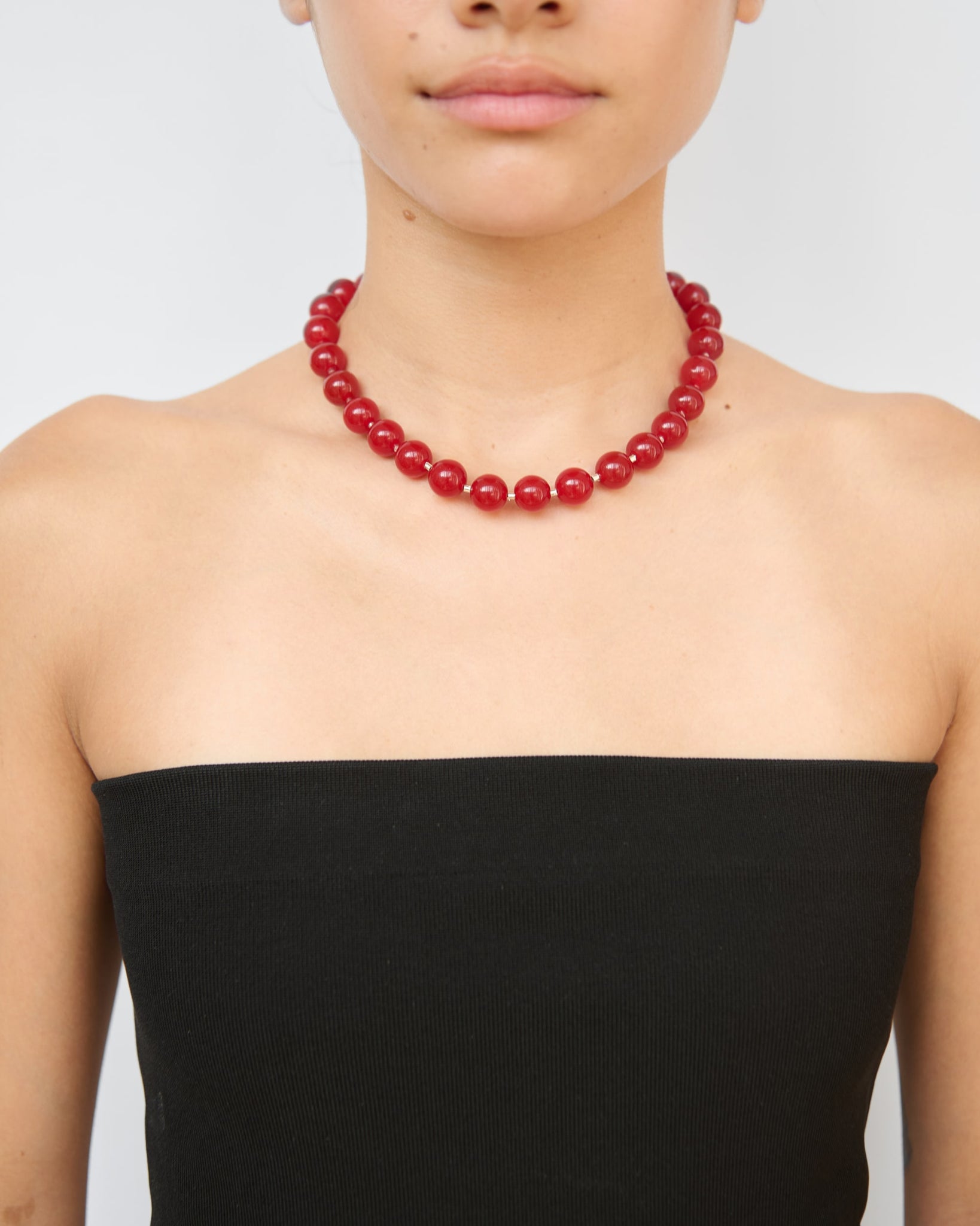 Carmin Red Sulu Necklace - Jade and Silver