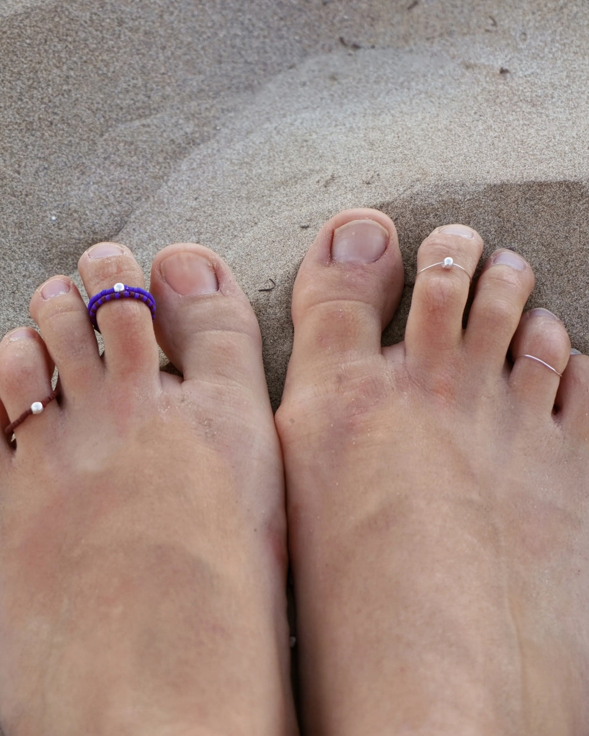 Surigao Matte and Silver Toe Rings Set
