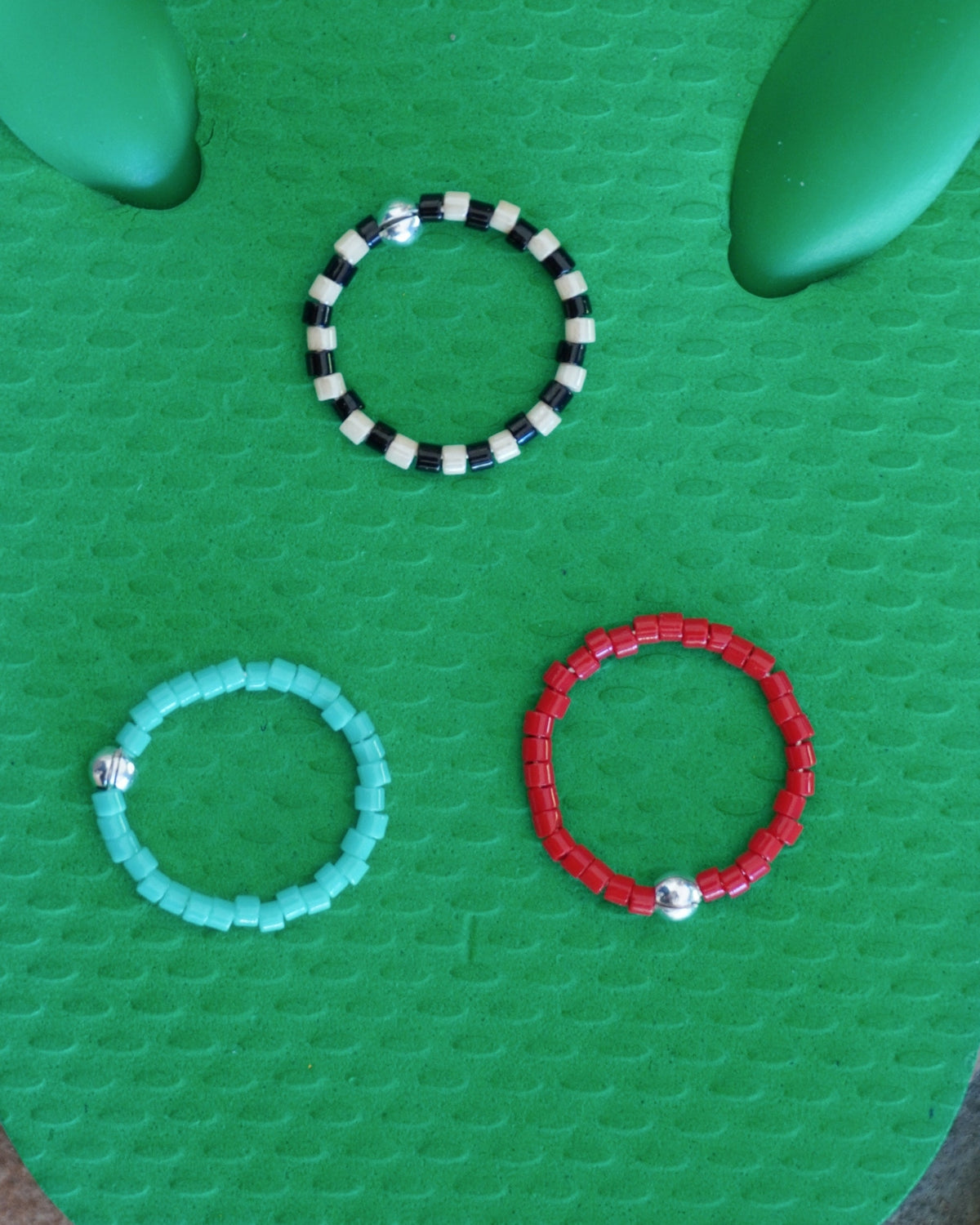 Surigao Multi and Silver Toe Rings Set