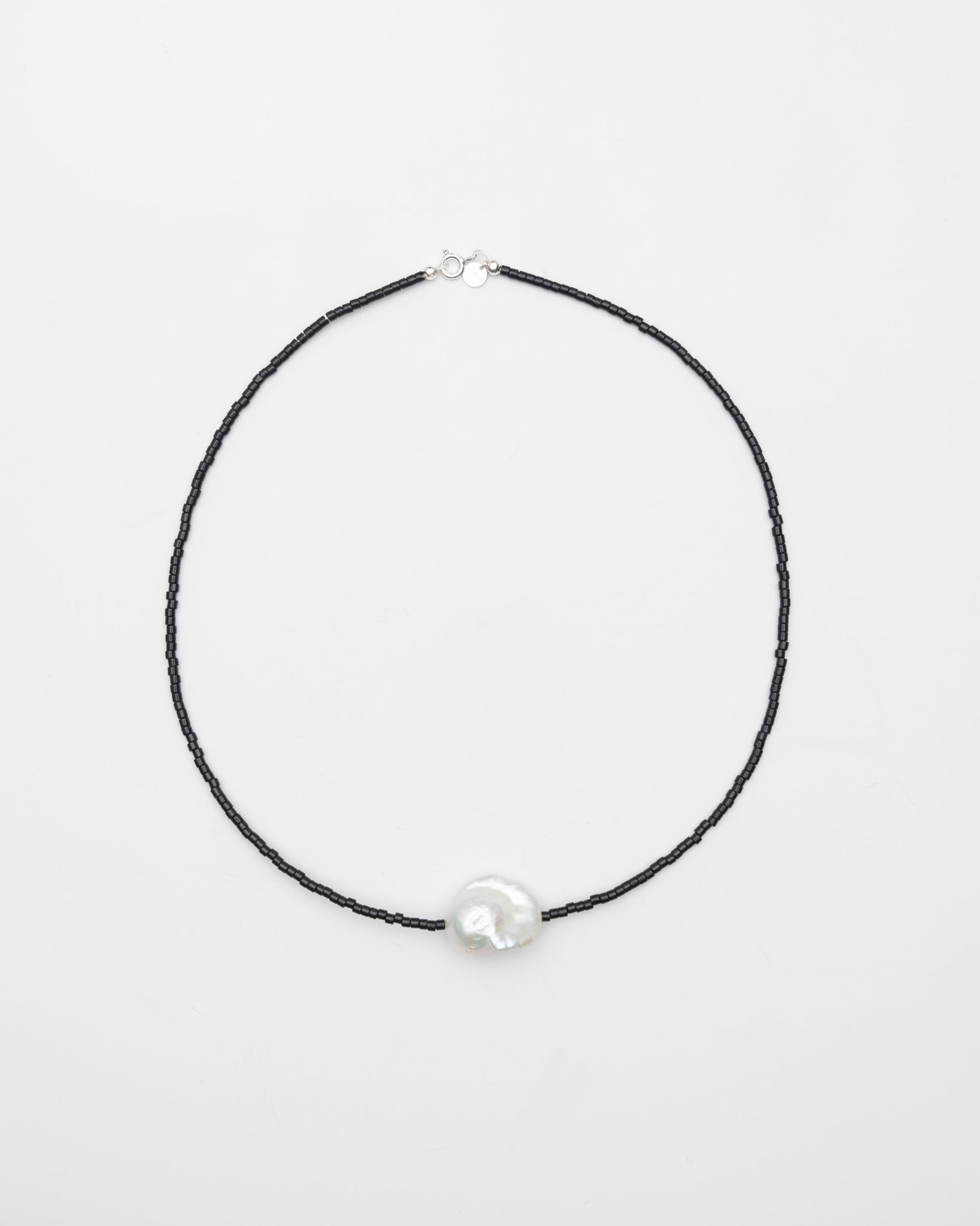 Surigao Pearl and Crystal Beads Necklace - Black