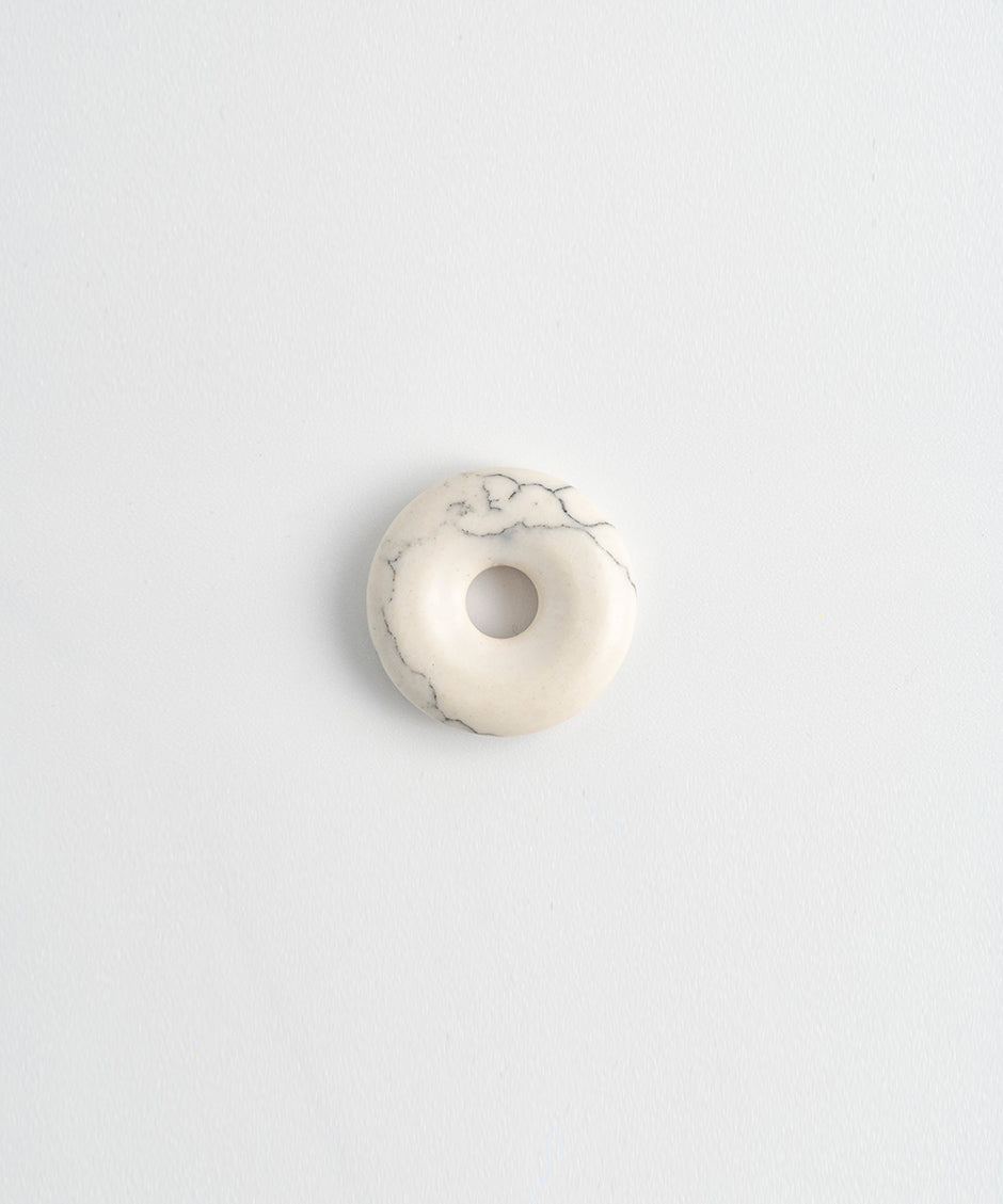 Lanao White Marble Necklace - Yellow Silk Cord
