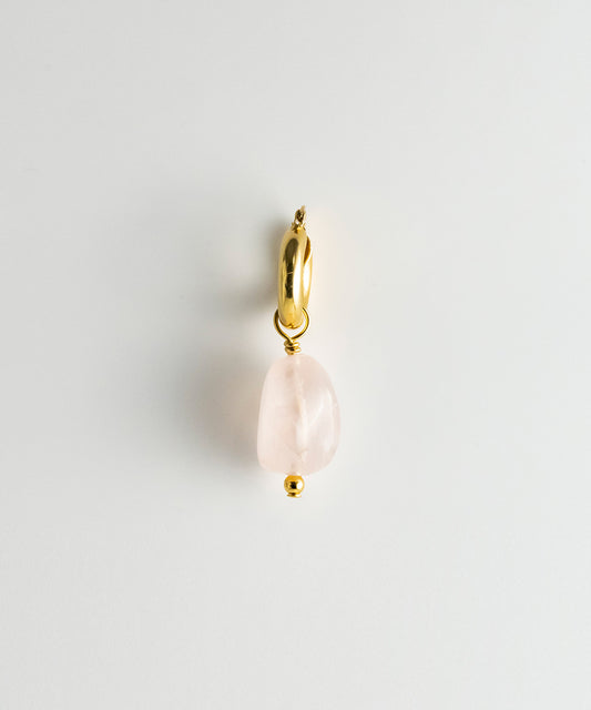 Pendiente Piedra Cuarzo Rosa Agusan