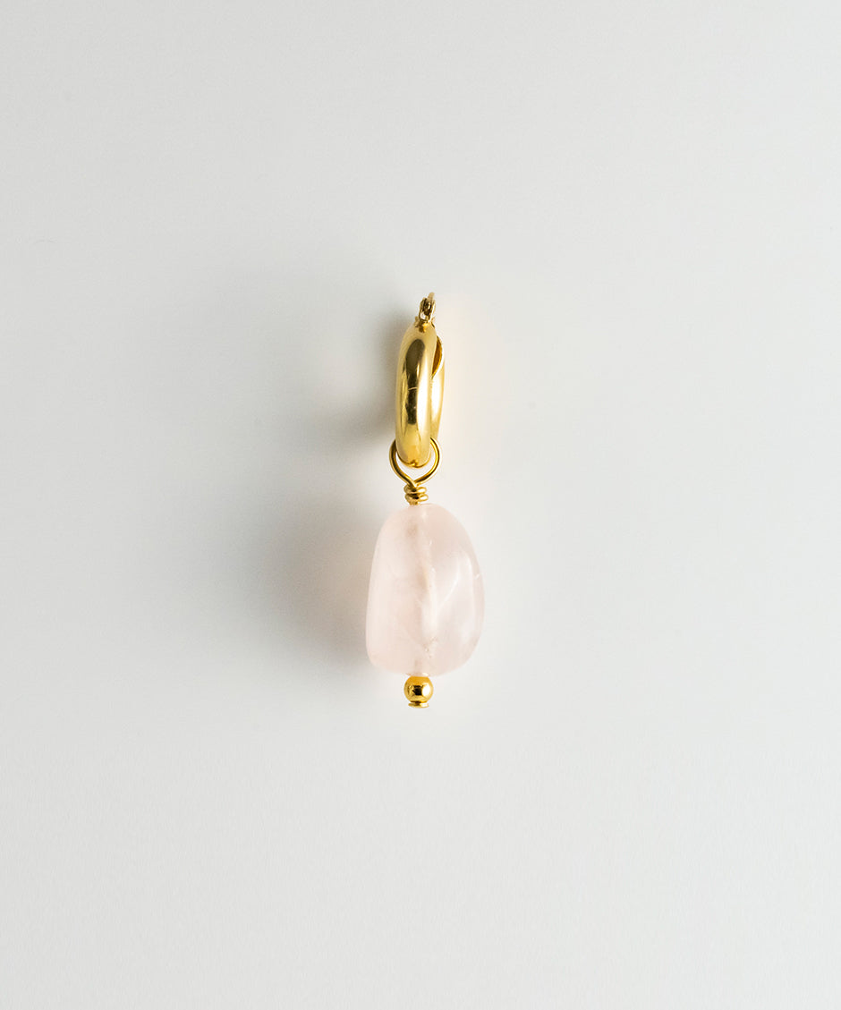 Agusan Pink Quartz Stone - Single Earring