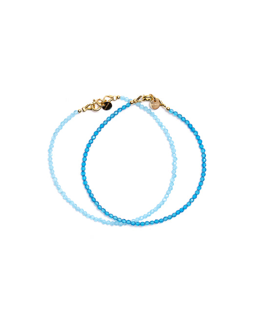 Set Pulseras - Cristal Tonos Azulados