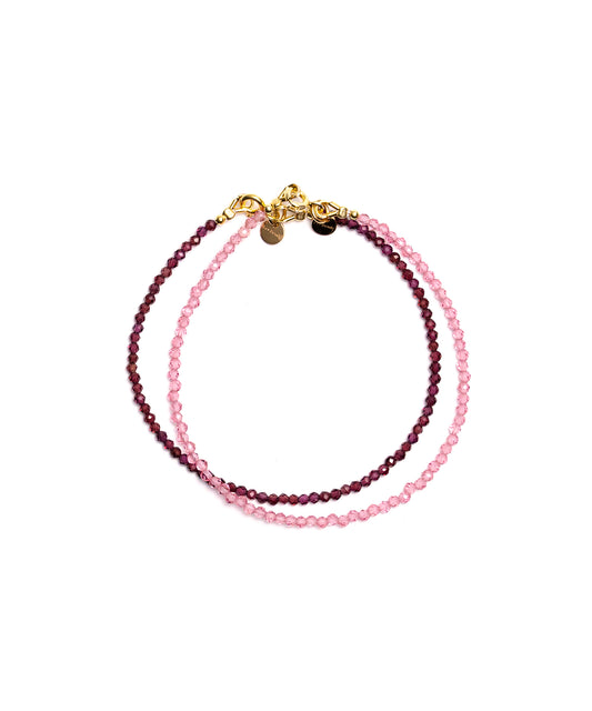 Set Pulseras - Cristal Tonos Rosados